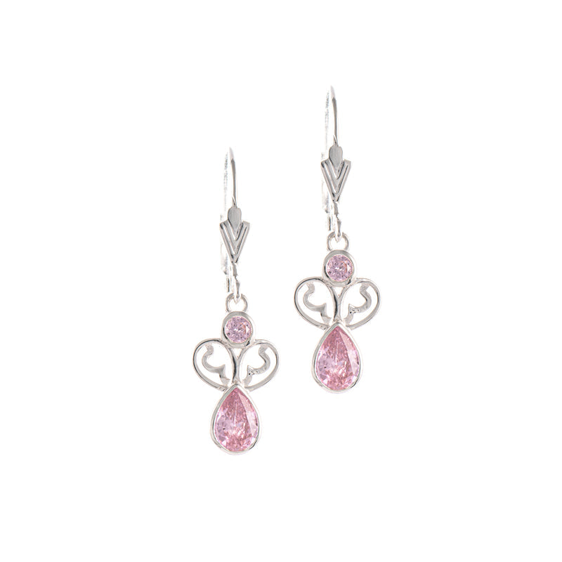 Ohrringe 925 Silber Zirkonia rosa
