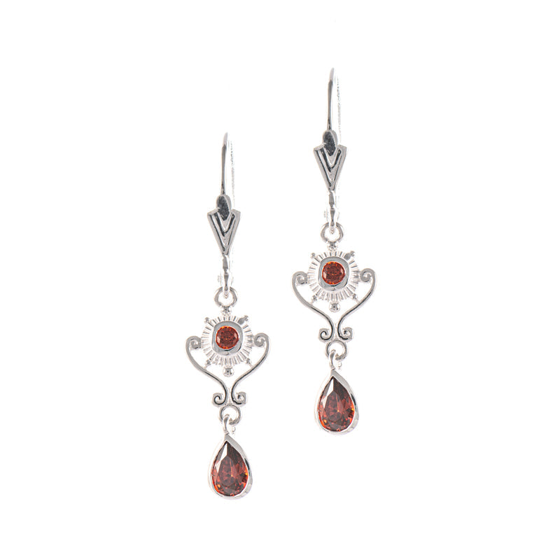 Ohrringe 925 Silber Zirkonia rot