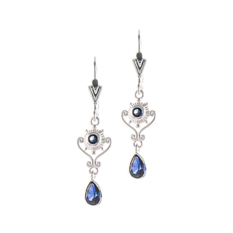 Ohrringe 925 Silber Zirkonia blau