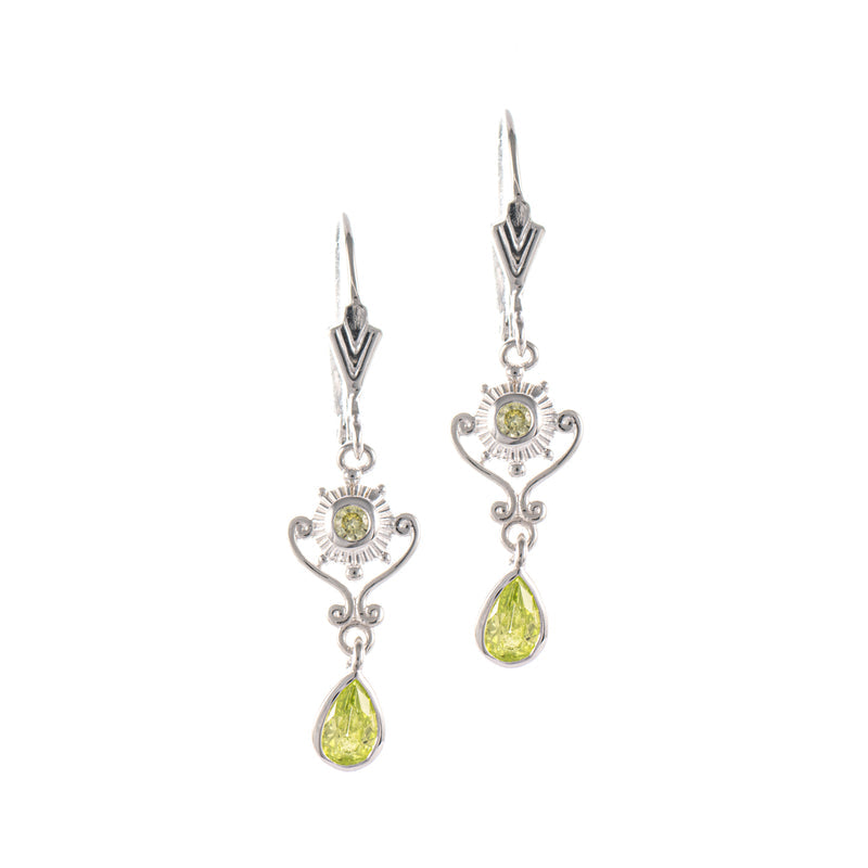 Ohrringe 925 Silber Zirkonia hellgrün