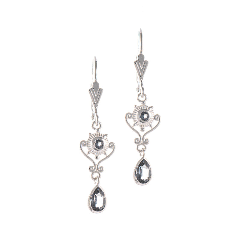 Ohrringe 925 Silber Zirkonia anthrazit