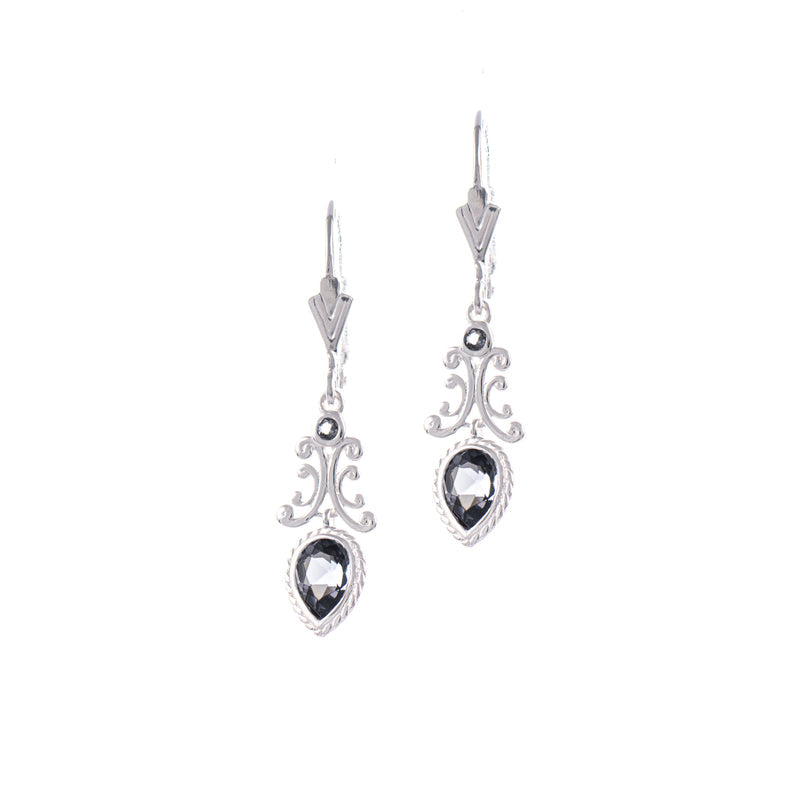 Ohrringe 925 Silber Zirkonia anthrazit