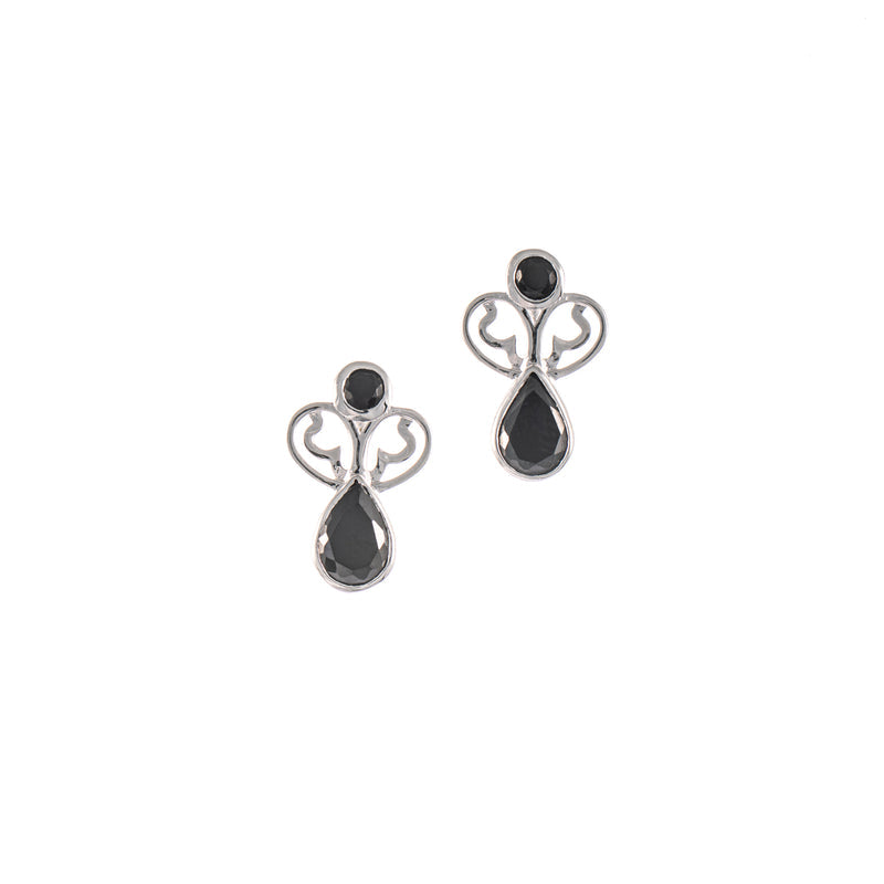 Ohrstecker 925 Silber Zirkonia schwarz