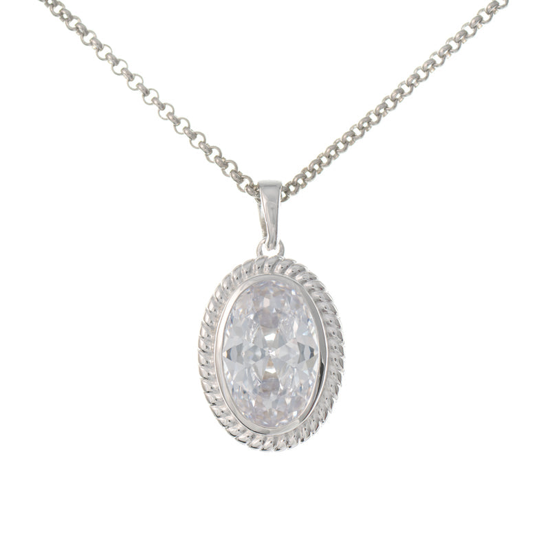 Anhänger mit Kette 925 Silber Zirkonia weiss