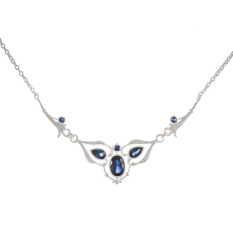 Collier 925 Silber Zirkonia blau