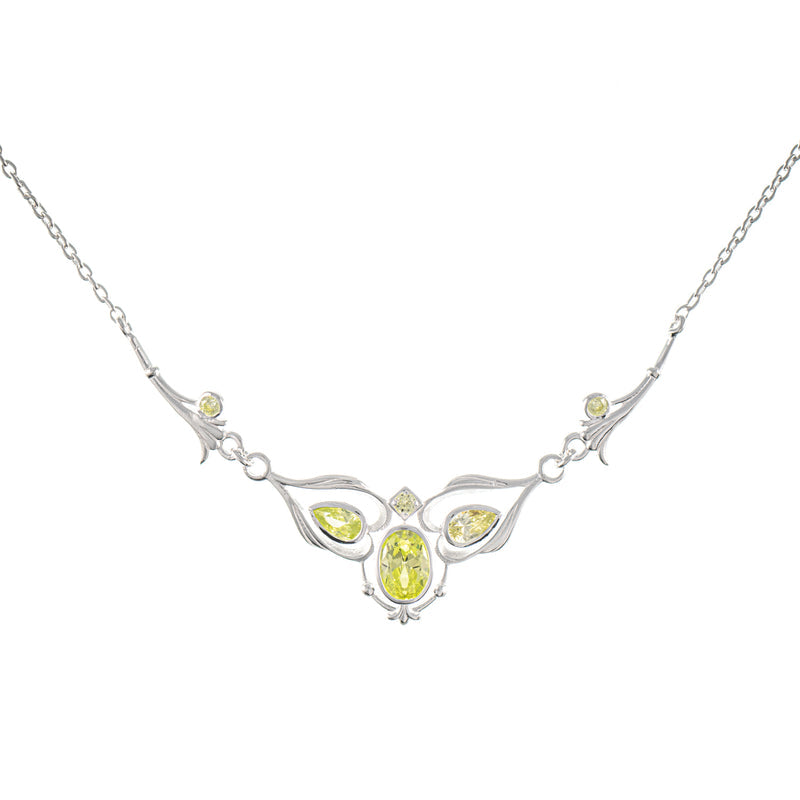 Collier 925 Silber Zirkonia hellgrün