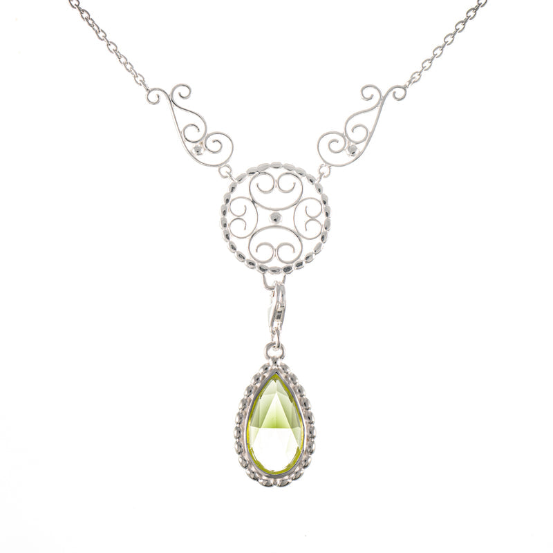 Collier Signature 925 Silber mit wechselbarem Stein hellgrün
