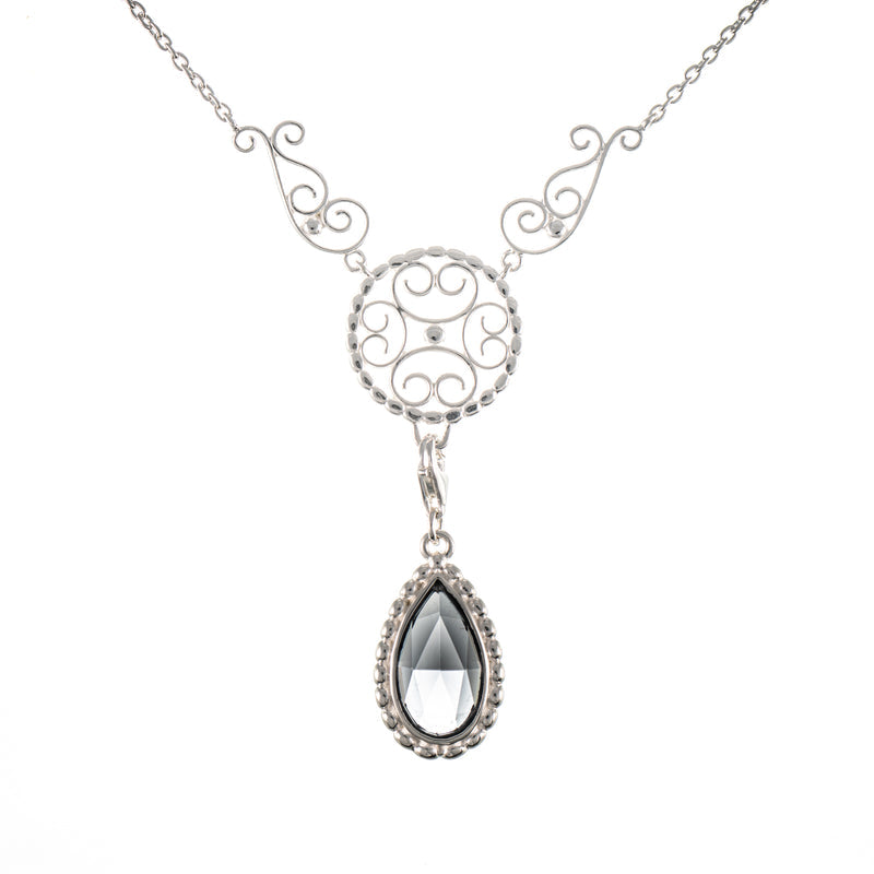 Collier Signature 925 Silber mit wechselbarem Stein anthrazit