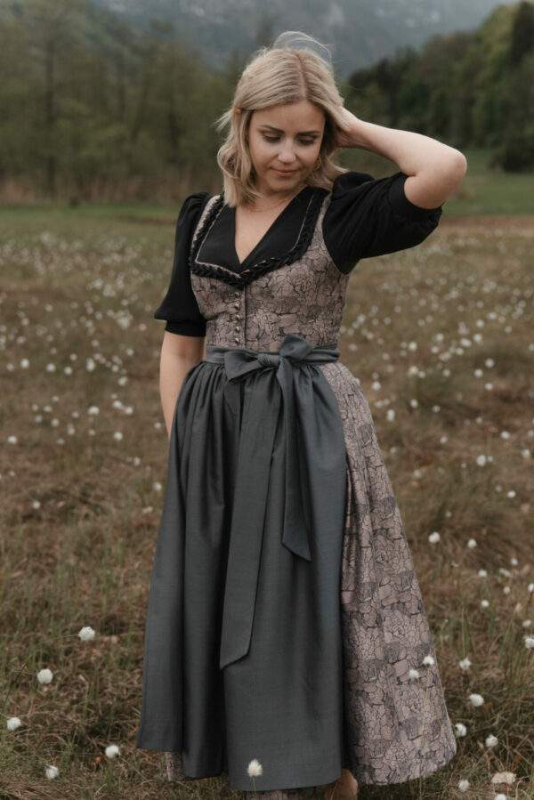 Leni Lex Dirndl Ella Altrosa/Grau