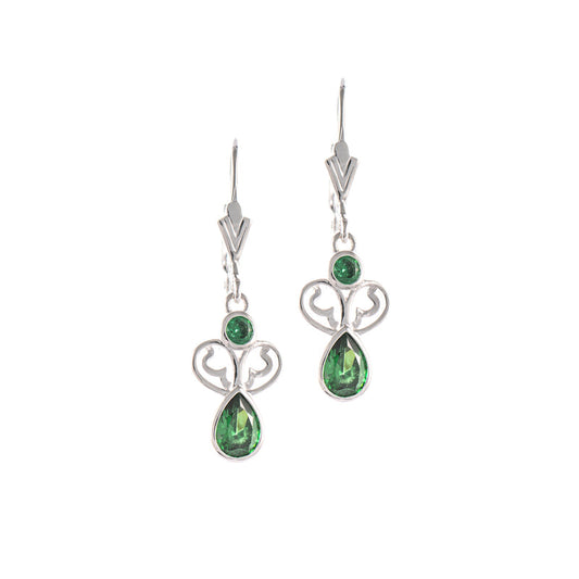 Ohrringe 925 Silber Zirkonia grün