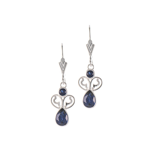 Ohrringe 925 Silber Zirkonia blau