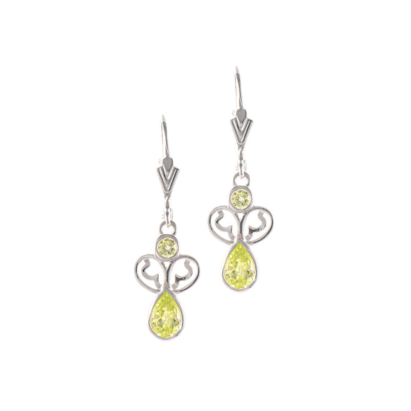 Ohrringe 925 Silber Zirkonia hellgrün