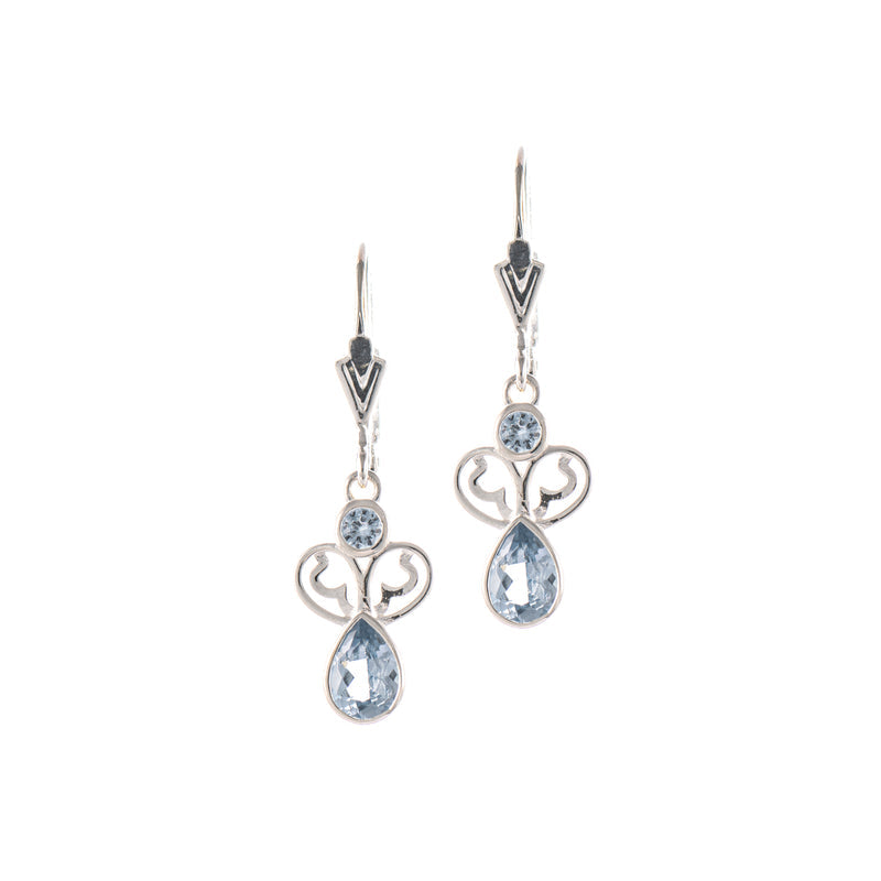 Ohrringe 925 Silber Zirkonia hellblau