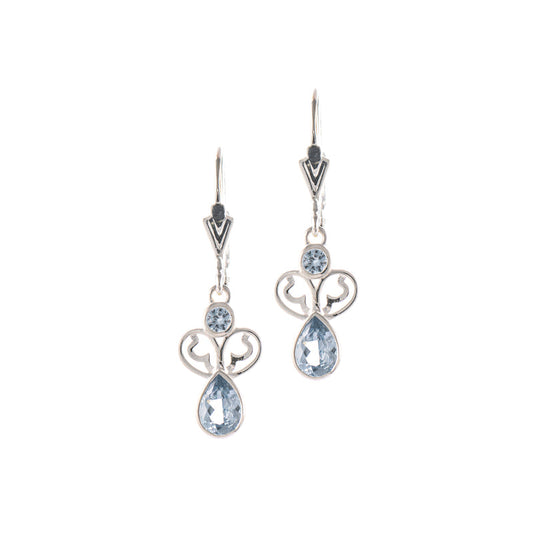 Ohrringe 925 Silber Zirkonia hellblau