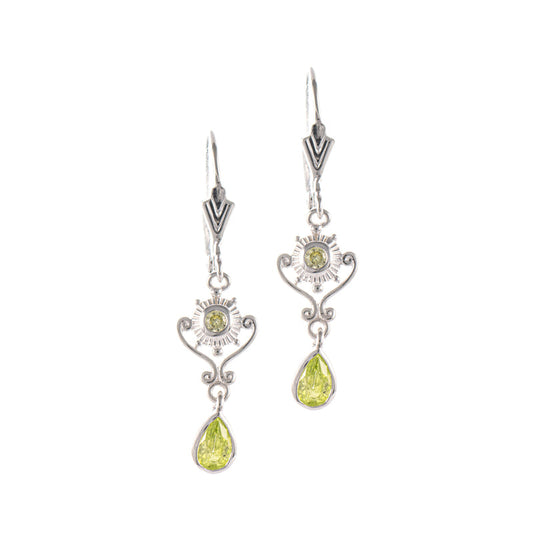 Ohrringe 925 Silber Zirkonia hellgrün