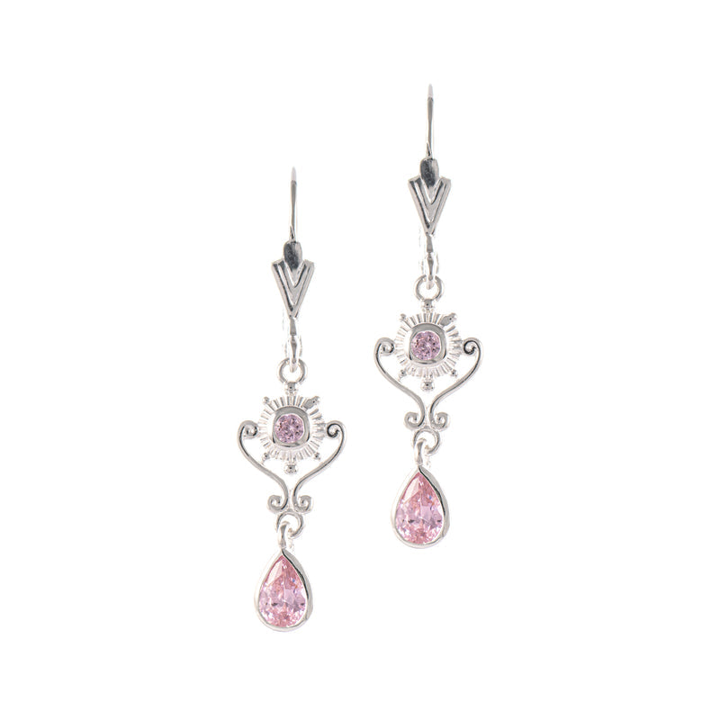 Ohrringe 925 Silber Zirkonia rosa
