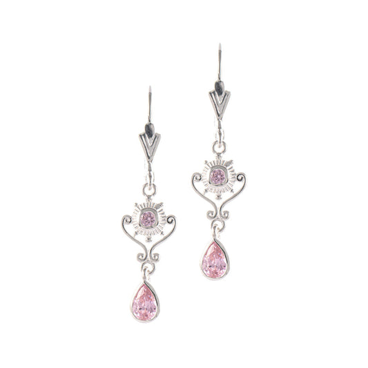 Ohrringe 925 Silber Zirkonia rosa