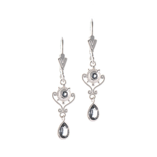 Ohrringe 925 Silber Zirkonia anthrazit