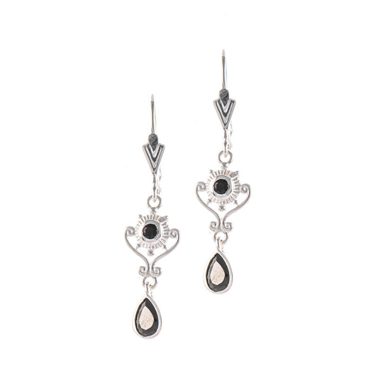 Ohrringe 925 Silber Zirkonia schwarz