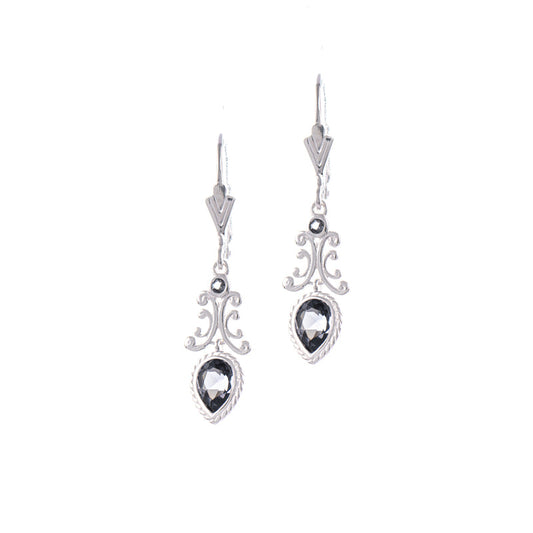 Ohrringe 925 Silber Zirkonia anthrazit