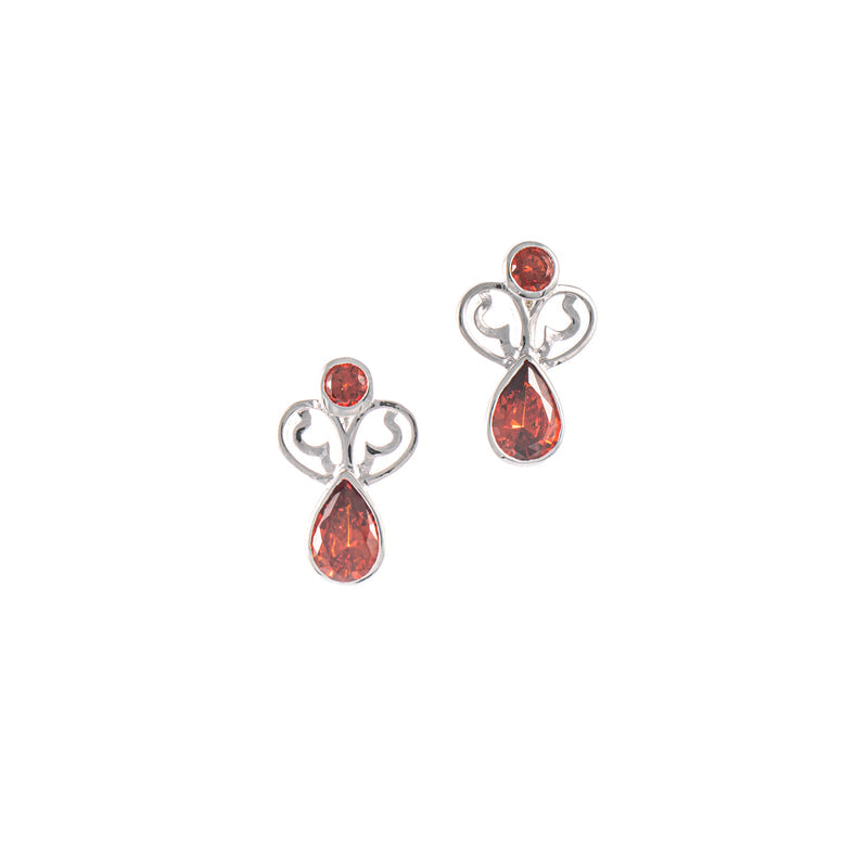 Ohrstecker 925 Silber Zirkonia rot