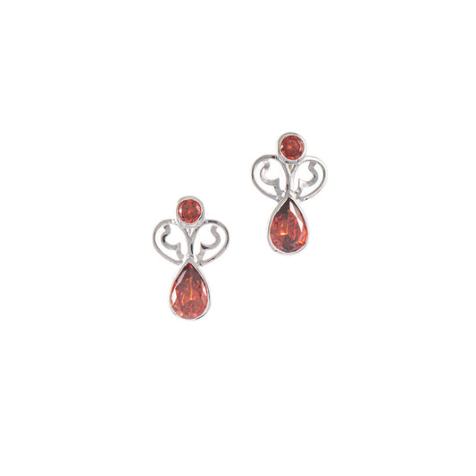 Ohrstecker 925 Silber Zirkonia rot