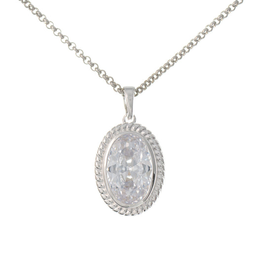 Anhänger mit Kette 925 Silber Zirkonia weiss