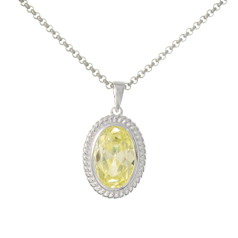 Anhänger mit Kette 925 Silber Zirkonia hellgrün