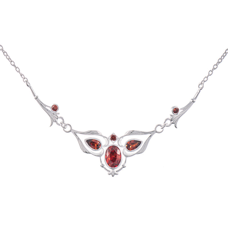 Collier 925 Silber Zirkonia rot