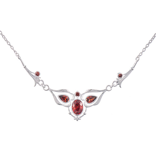 Collier 925 Silber Zirkonia rot