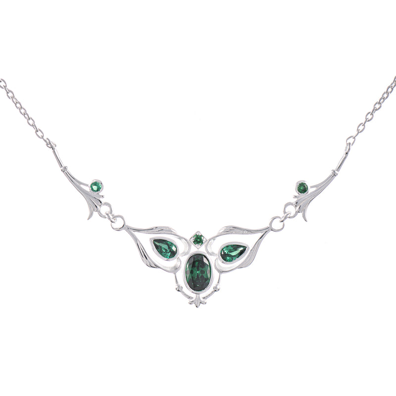 Collier 925 Silber Zirkonia grün