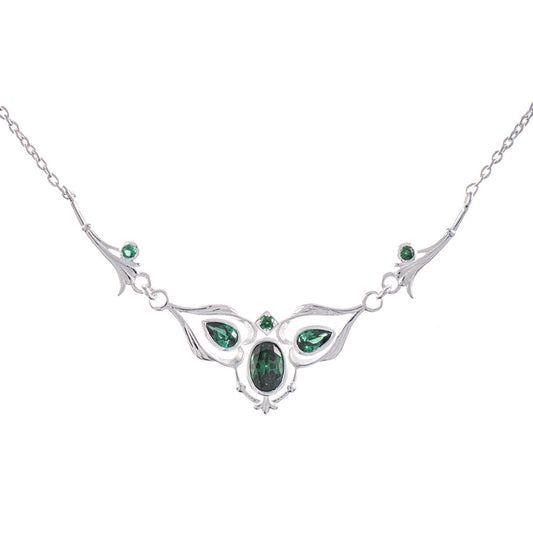 Collier 925 Silber Zirkonia grün