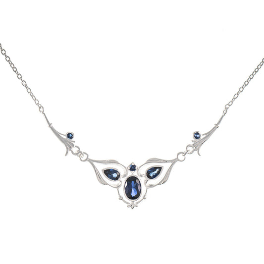 Collier 925 Silber Zirkonia blau