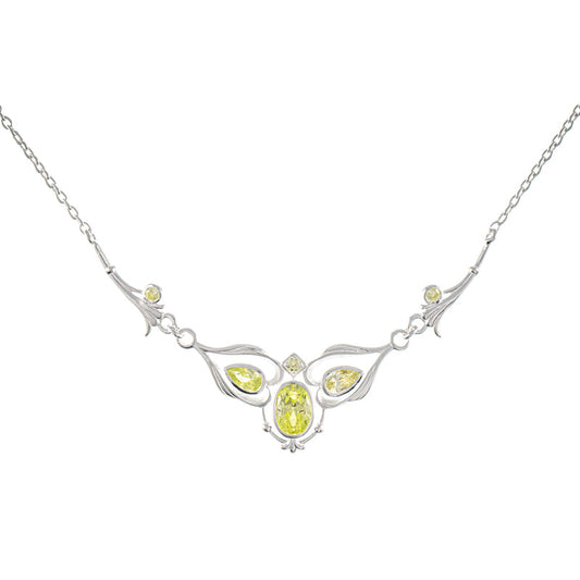 Collier 925 Silber Zirkonia hellgrün