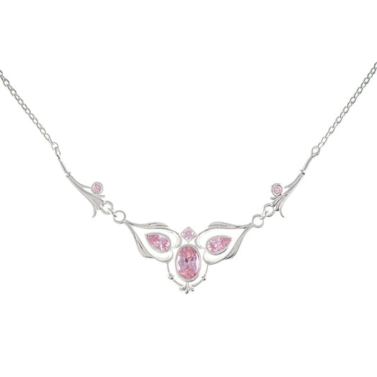 Collier 925 Silber Zirkonia rosa