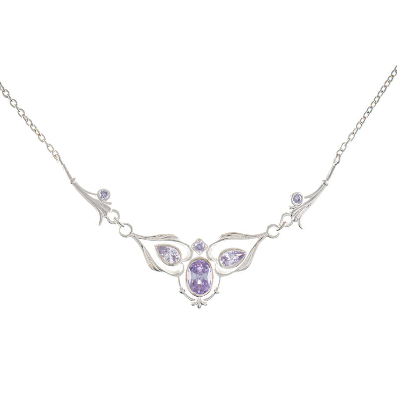 Collier 925 Silber Zirkonia flieder