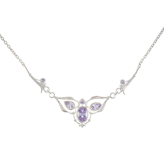 Collier 925 Silber Zirkonia flieder