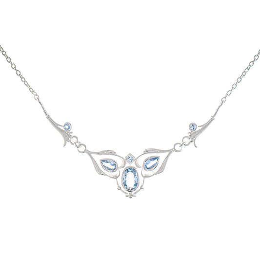 Collier 925 Silber Zirkonia hellblau