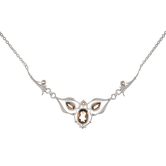 Collier 925 Silber Zirkonia cognac