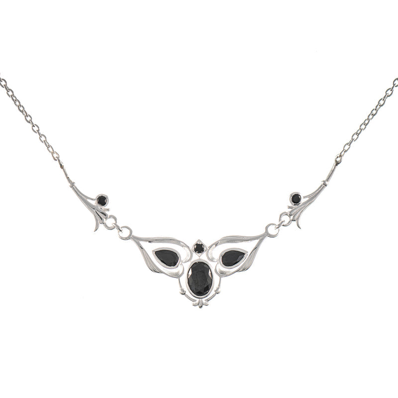 Collier 925 Silber Zirkonia schwarz