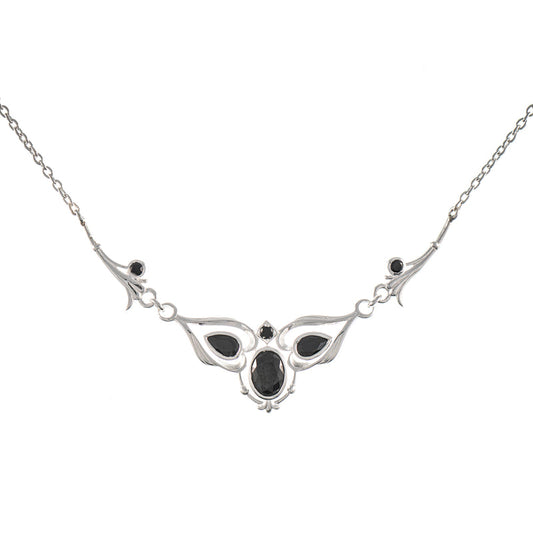 Collier 925 Silber Zirkonia schwarz