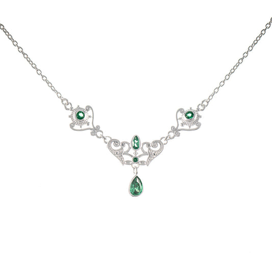 Collier 925 Silber Zirkonia grün