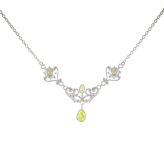 Collier 925 Silber Zirkonia hellgrün