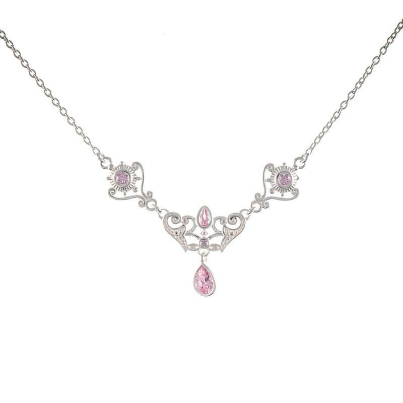 Collier 925 Silber Zirkonia rosa