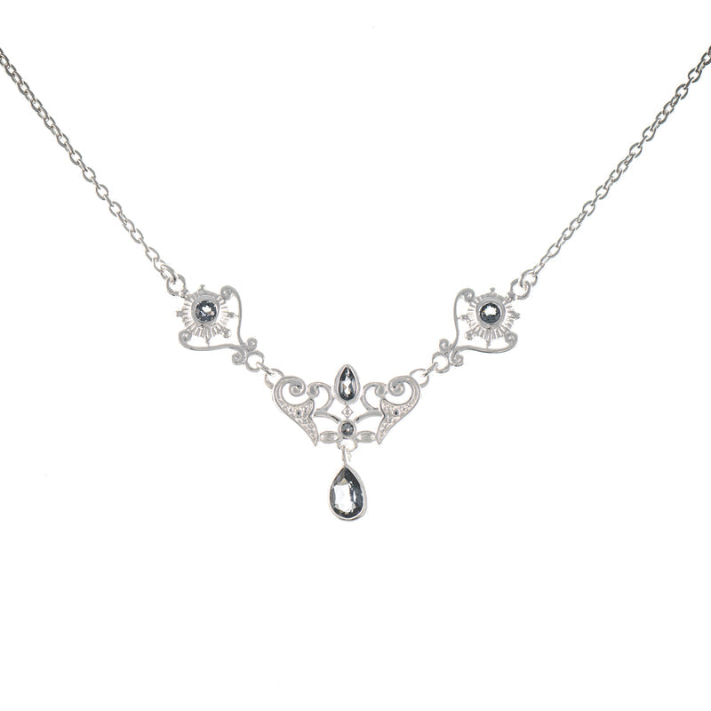 Collier 925 Silber Zirkonia anthrazit