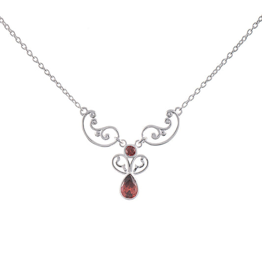 Collier 925 Silber Zirkonia rot
