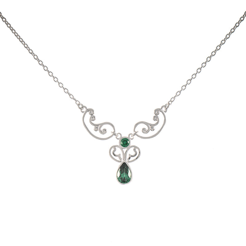 Collier 925 Silber Zirkonia grün