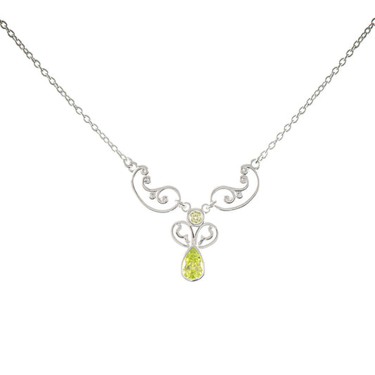 Collier 925 Silber Zirkonia hellgrün