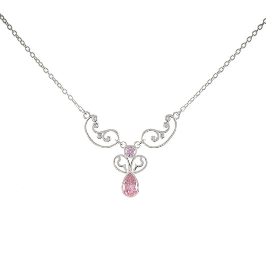 Collier 925 Silber Zirkonia rosa