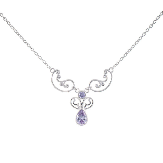 Collier 925 Silber Zirkonia flieder